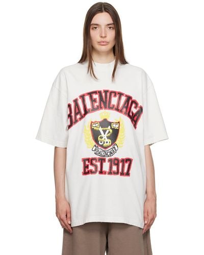 Balenciaga オフホワイト Diy College Tシャツ - マルチカラー