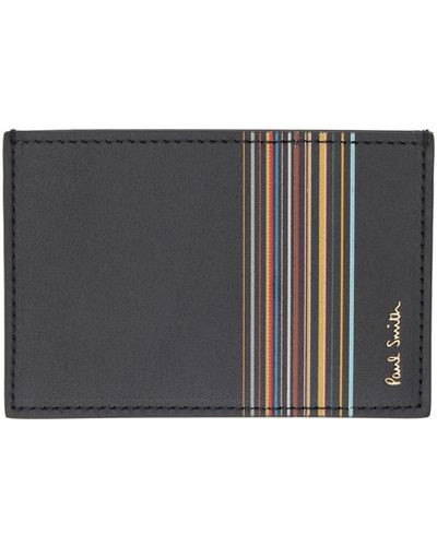 Paul Smith Signature Stripe Block Card Holder - Black