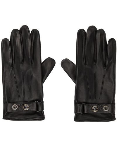 Alexander McQueen Leather New Biker Gloves - Black