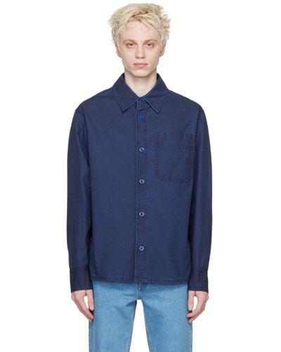 A.P.C. . Navy Basile Overshirt - Blue