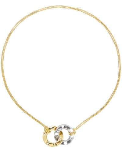 Bottega Veneta Gold & Silver Curve Necklace - Metallic