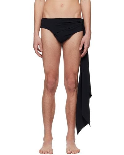 Mugler Self-Tie Swim Briefs - Black