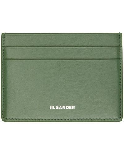 Jil Sander Green Credit Card Holder