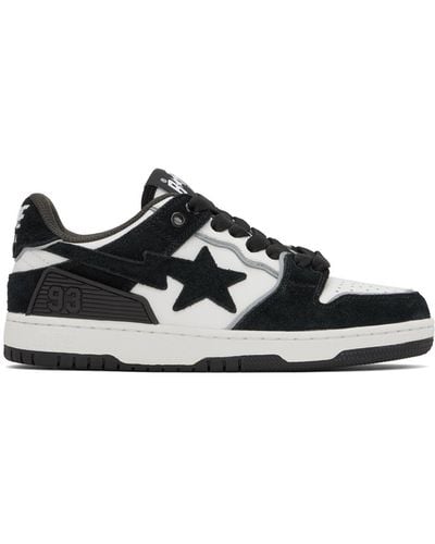 A Bathing Ape & White Sk8 Sta #3 M1 Trainers - Black