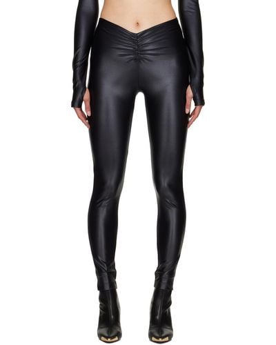 Versace Jeans Couture ルーシュ レギンス - ブラック