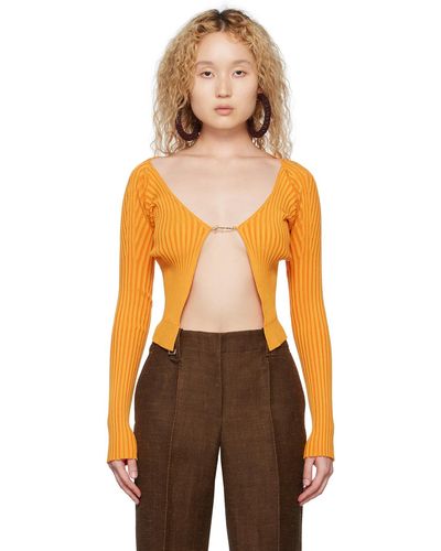 Jacquemus Cardigan 'la maille pralù longue' - le raphia - Orange