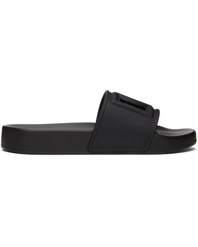 Dolce & Gabbana Beachwear Rubber Slide - Black