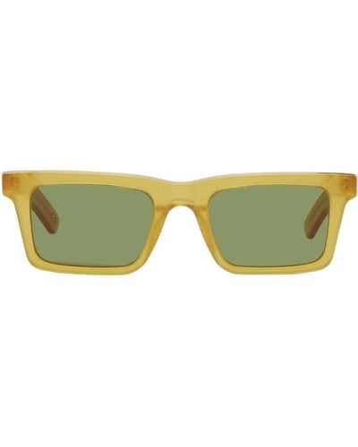 Retrosuperfuture Retrosuperfuture Yellow 1968 Sunglasses - Green