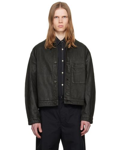 Lemaire Blouson droit noir en denim