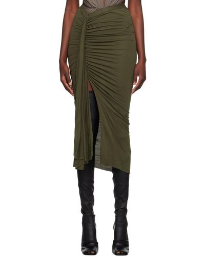 Rick Owens Fog Midi Skirt - Green