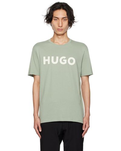 HUGO Logo Druck Dulivio T Shirt - Vert