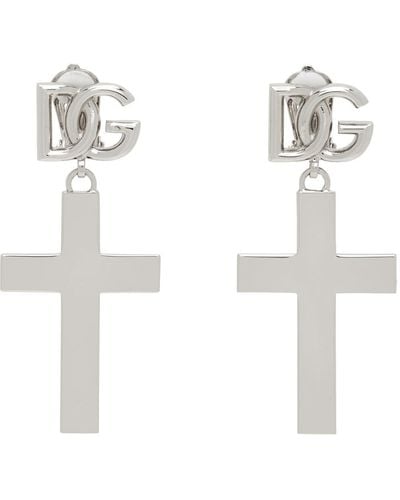 Dolce & Gabbana Cross Earrings - White