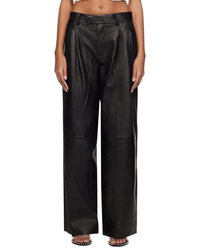 Alexander Wang Black Tailored Leather Pants