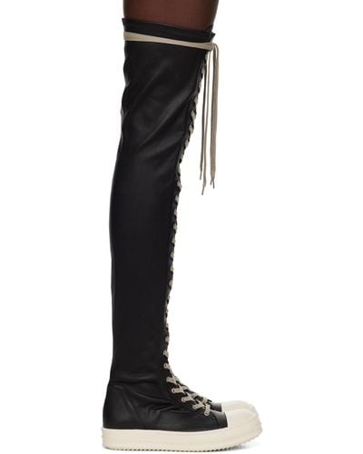 Rick Owens Bottes cuissardes noires exclusives à ssense édition kembra pfahler