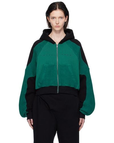 OTTOLINGER Black & Green Garment-dyed Hoodie