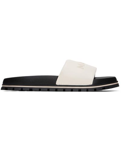 Marc Jacobs ホワイト The Leather Slide サンダル - ブラック