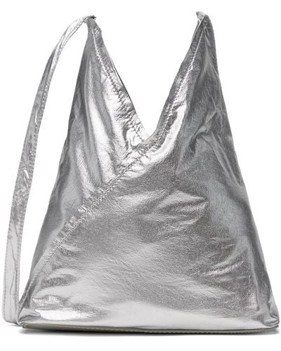 MM6 by Maison Martin Margiela Silver Triangle Ballet Bag - Grey