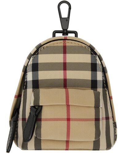 Burberry Beige Backpack Keychain - Brown