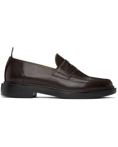 Thom Browne Brown Classic Penny Loafers - Black