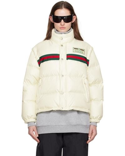 Gucci Quilted Down Jacket - Natural