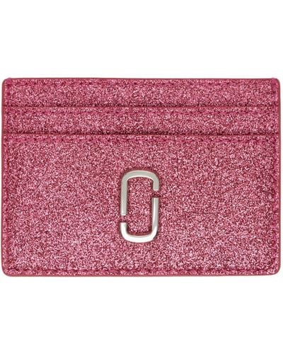 Marc Jacobs Pink 'the Galactic Glitter J Marc' Card Holder