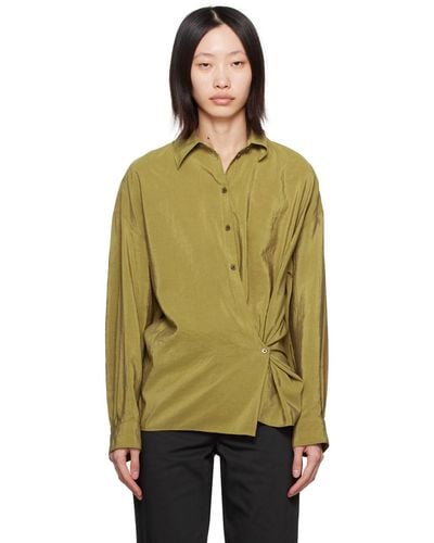 Lemaire Straight Collar Twisted Shirt - Green