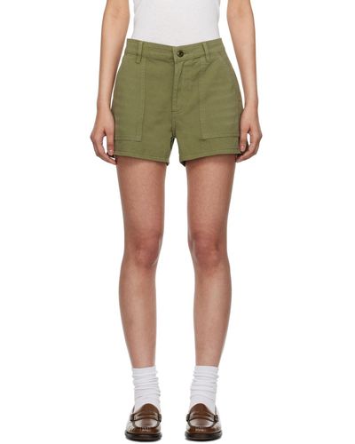 RE/DONE Military Mini Shorts - Green