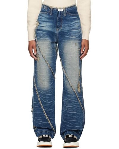 Adererror Frayed Jeans - Blue