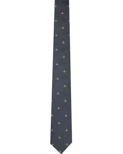 Vivienne Westwood Grey Multi Orb Tie - Black