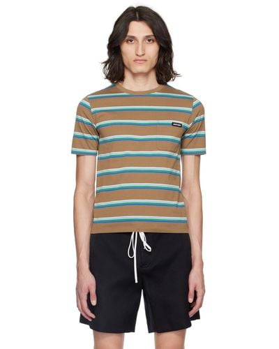 Miu Miu Striped T-shirt - Black