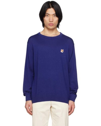 Maison Kitsuné Blue Fox Head Sweater