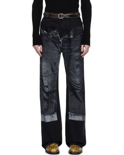 Jean Paul Gaultier Black Printed Jeans