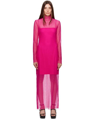 Givenchy Robe longue rose à motif à logo 4g