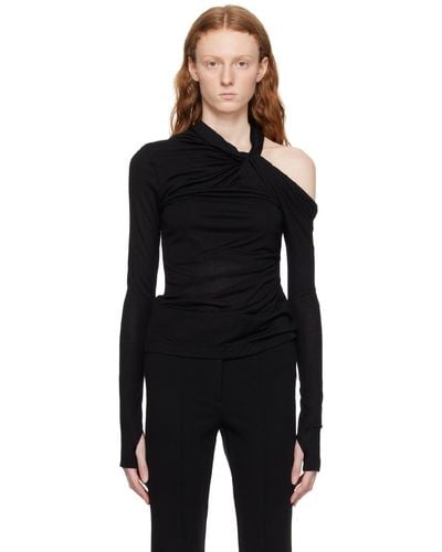 Helmut Lang Black Twisted Long Sleeve T-shirt