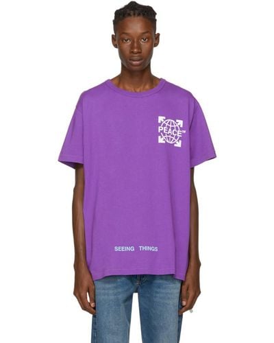 Off-White c/o Virgil Abloh Purple 'peace' Globe T-shirt