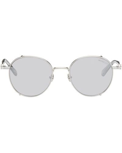 Moncler Silver & White Owlet Sunglasses - Black