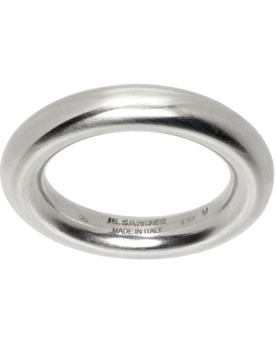 Jil Sander Silver Band Ring - Metallic