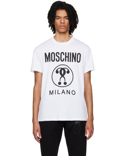 Moschino T-shirt en coton biologique à logo imprimé - Blanc