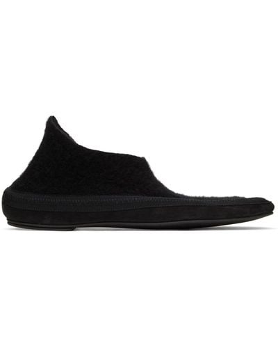 The Row Cashmere Fairy Loafers - Black