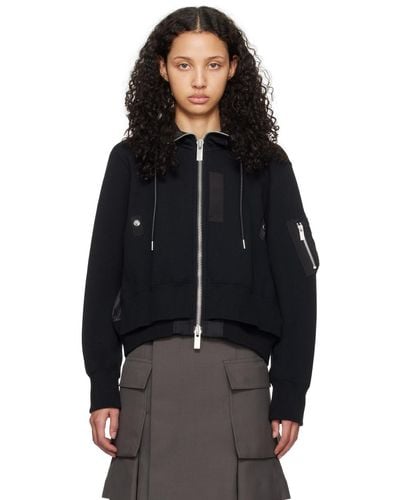 Sacai Black Zip-up Hoodie