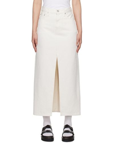 Levi's ホワイト Ankle Column デニム ミディアムスカート