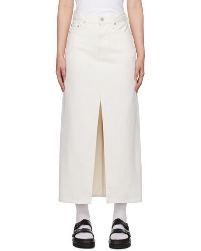 Levi's Jupe midi droite blanche en denim