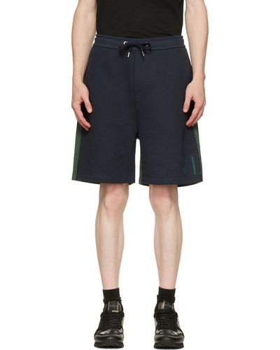 Valentino Navy & Green 'vltn' Shorts - Multicolour