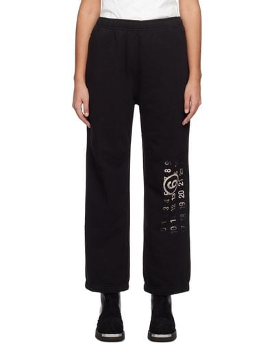 MM6 by Maison Martin Margiela Black Printed Lounge Trousers