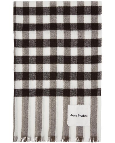 Acne Studios Brown & Off-white Check Scarf - Multicolour