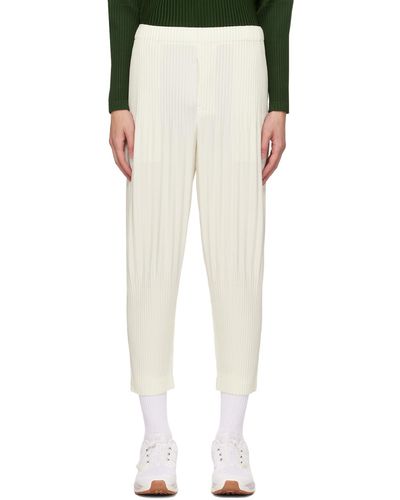 Homme Plissé Issey Miyake Homme Plissé Issey Miyake Off-white Colour Pleats Trousers - Black