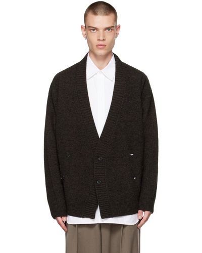Meanswhile Double-breasted Cardigan - Black