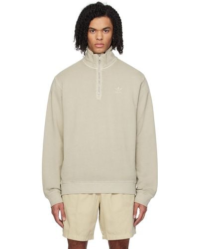 adidas Originals Half-Zip Sweatshirt - Natural