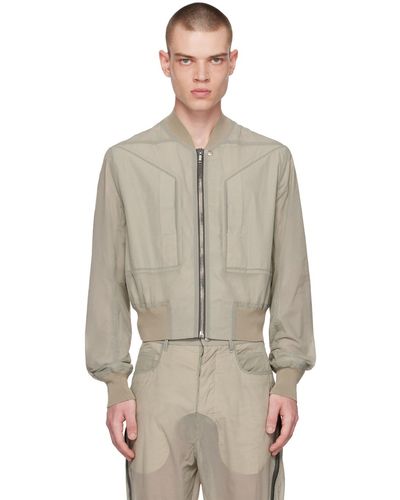 Rick Owens Off-white Cropped Bomber Jacket - Multicolor