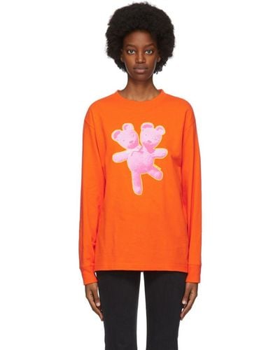 Marc Jacobs Orange Heaven By Double-headed Teddy Long Sleeve T-shirt
